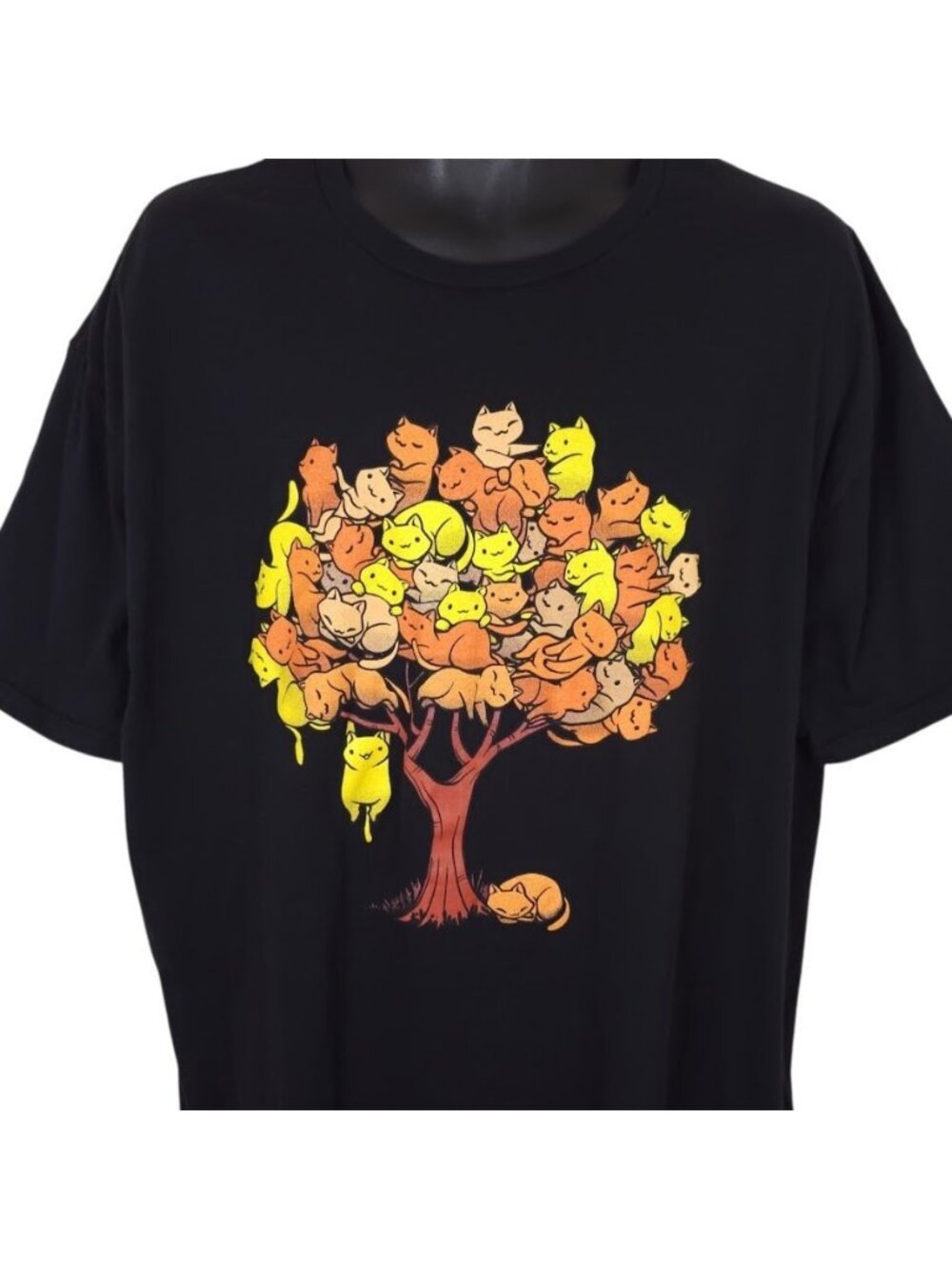 Cat Tree T Shirt Mens Size 2XL Black Cats Kittens